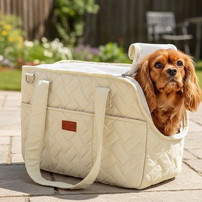 Sac de transport pour chien confort mieux voyagé beige 