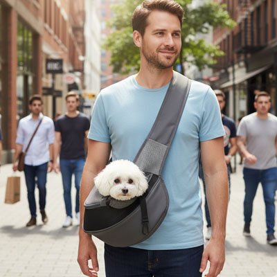 Sac de transport pour chien doux irrésistible noir 