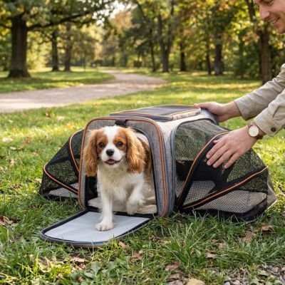 Sac de transport pour Chien sur la pelouse