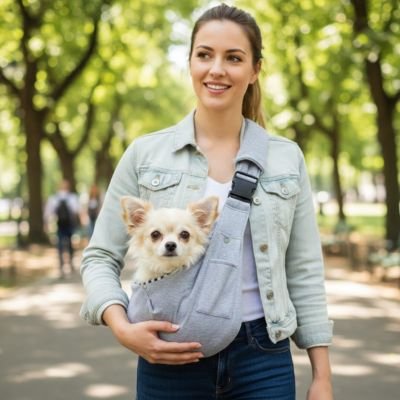 Sac transport pour Chien Élégant et Efficace maitre balade son chien