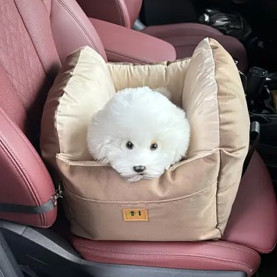 Siege auto chien doux et sécuritaire brun