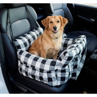 siège auto pour chien design ergonomique bleu blanc