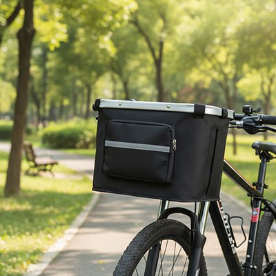 Vélo panier Chien stable et résistant dans un parc